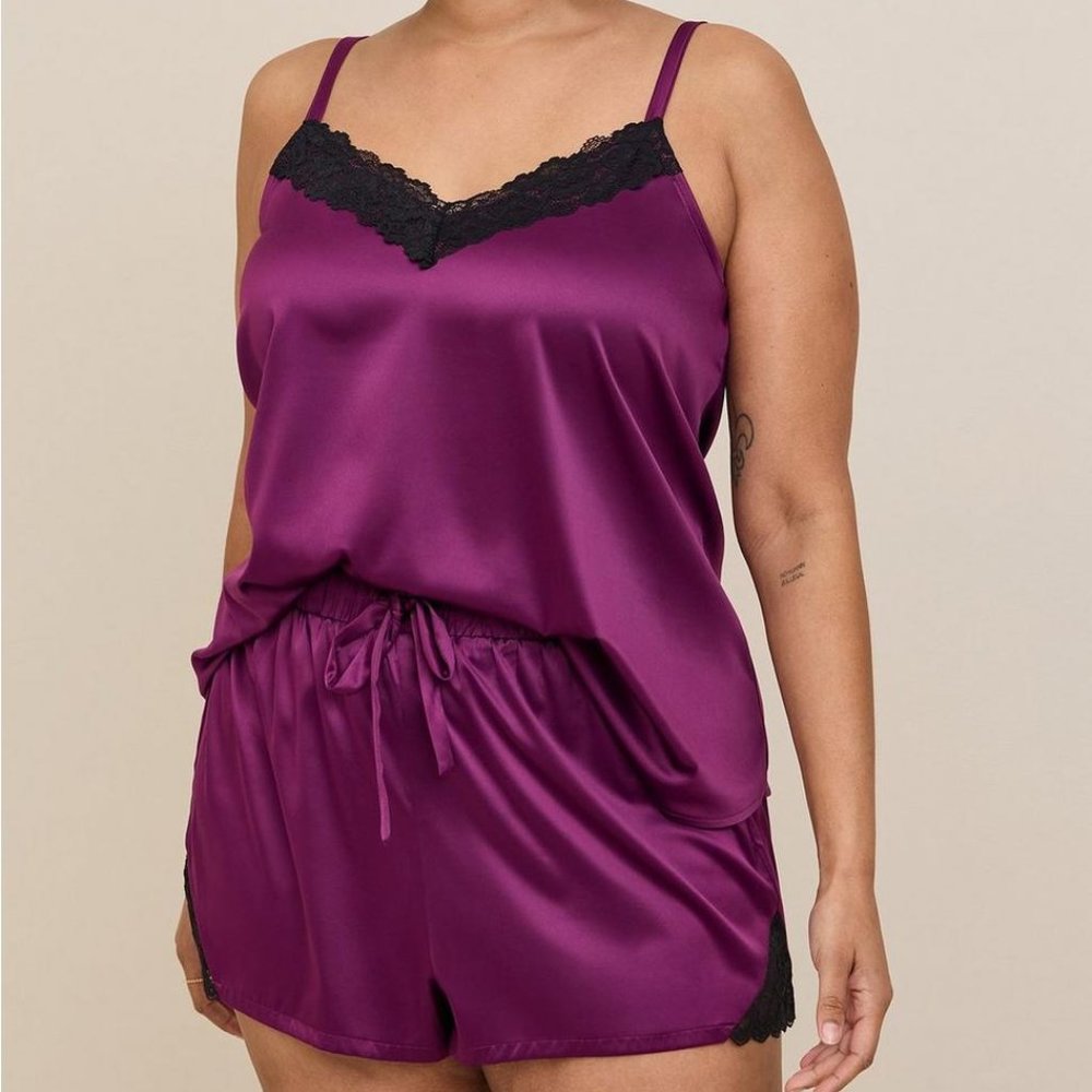 Torrid Dream Satin Lace Trim Pajama Set